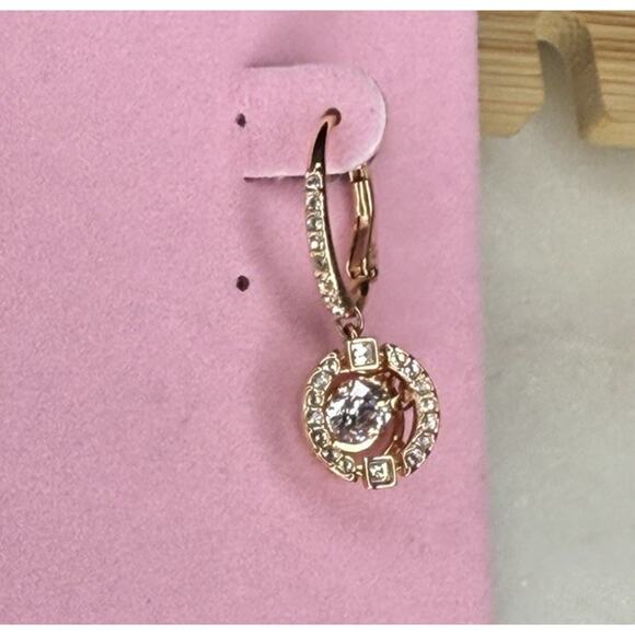 Swarovski Crystal Gold Tone Drop Earrings Elegant Stunning Chic Glitzy Fashion - Picture 10 of 12